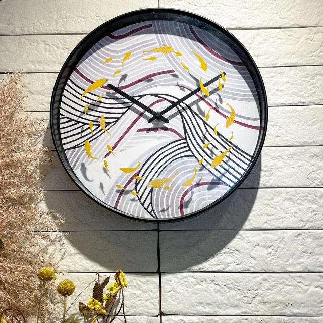 Medium Multi-coloured 'Koi' Wall Clock - Image 2