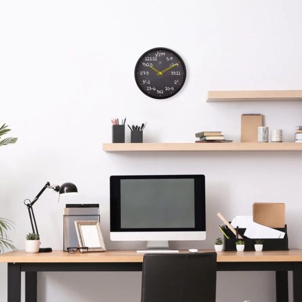 Medium Black 'Maths' Wall Clock - Image 2