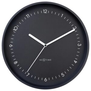 Berlin Wall Clock in black aluminium with white numbers and hands