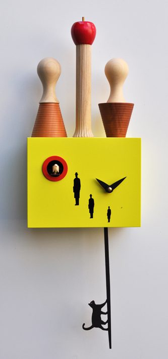 Medium Maple and Multicoloured 'Piazza Italia' Cuckoo Clock