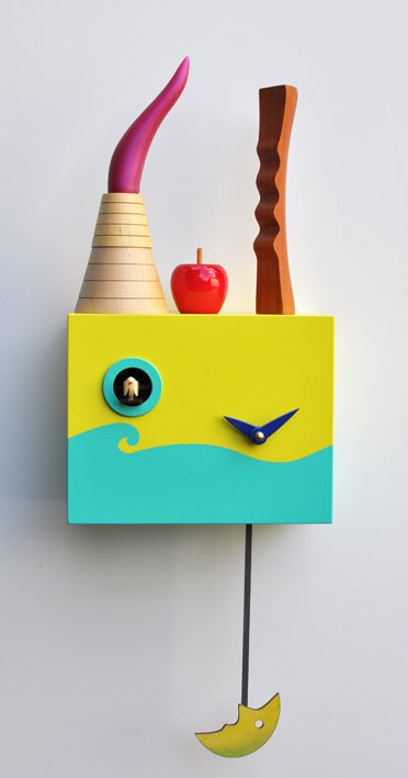 Medium Maple and Multicoloured 'Piazza Italia' Cuckoo Clock