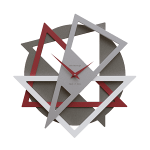 Large Ruby Red 'Geolo' Wall Clock