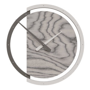 Large Grey Wood 'Zaki' Wall Clock