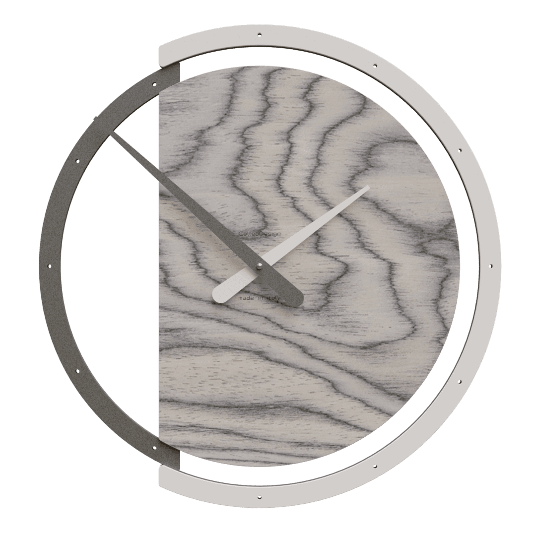 Large Grey Wood 'Zaki' Wall Clock