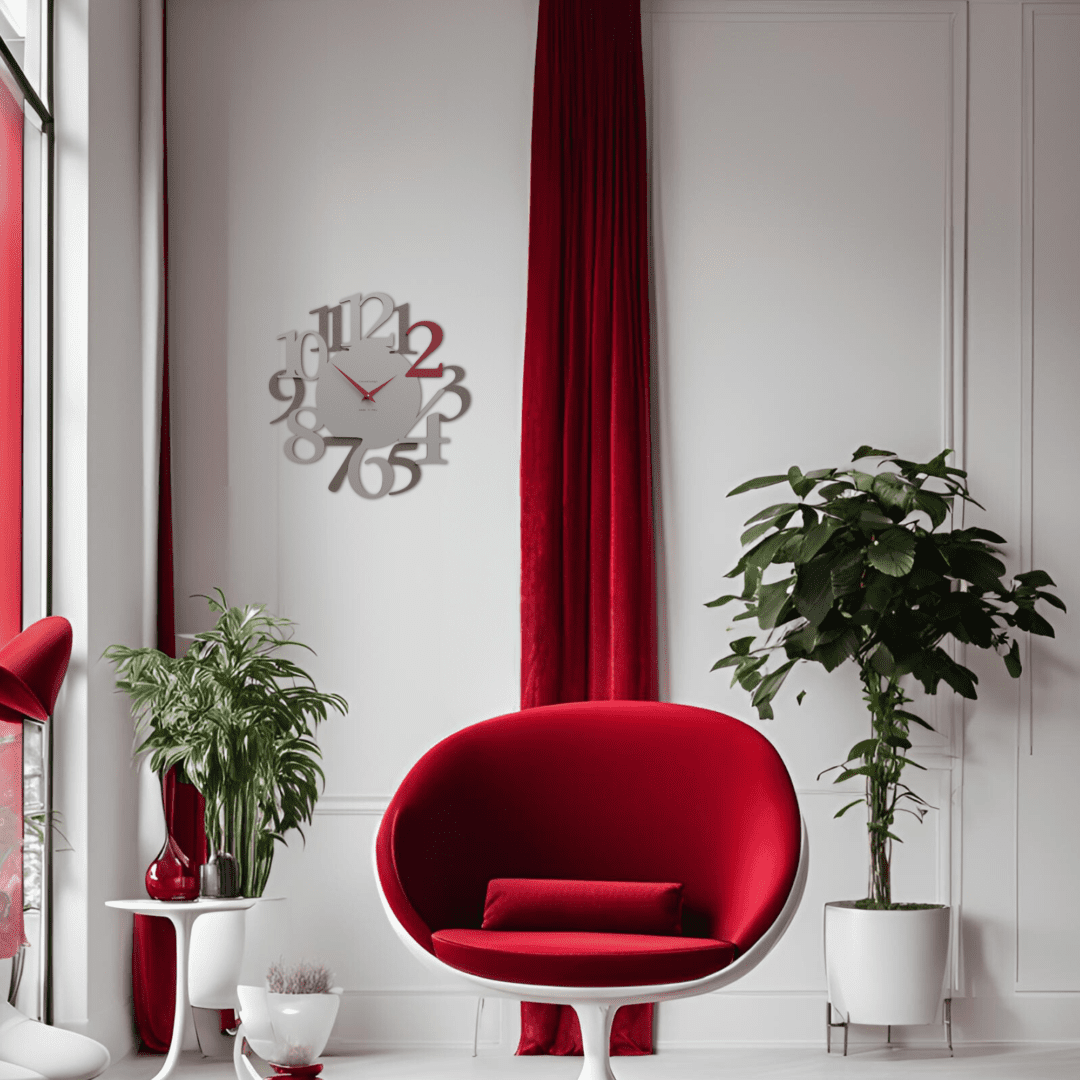 Large Ruby Red 'Russell' Wall Clock - Image 2