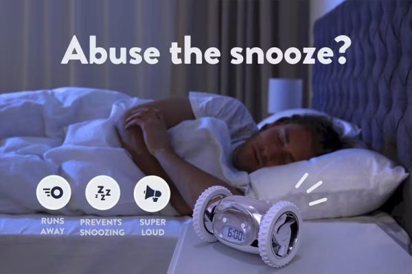 Small Chrome 'Clocky' Alarm Clock - Image 3