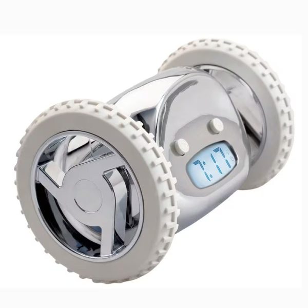 Small Chrome 'Clocky' Alarm Clock - Image 2