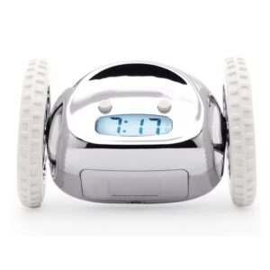Small Chrome 'Clocky' Alarm Clock