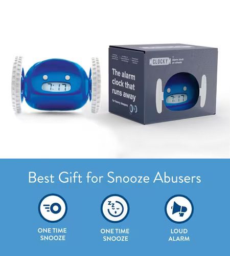 Small Navy 'Clocky' Alarm Clock - Image 2
