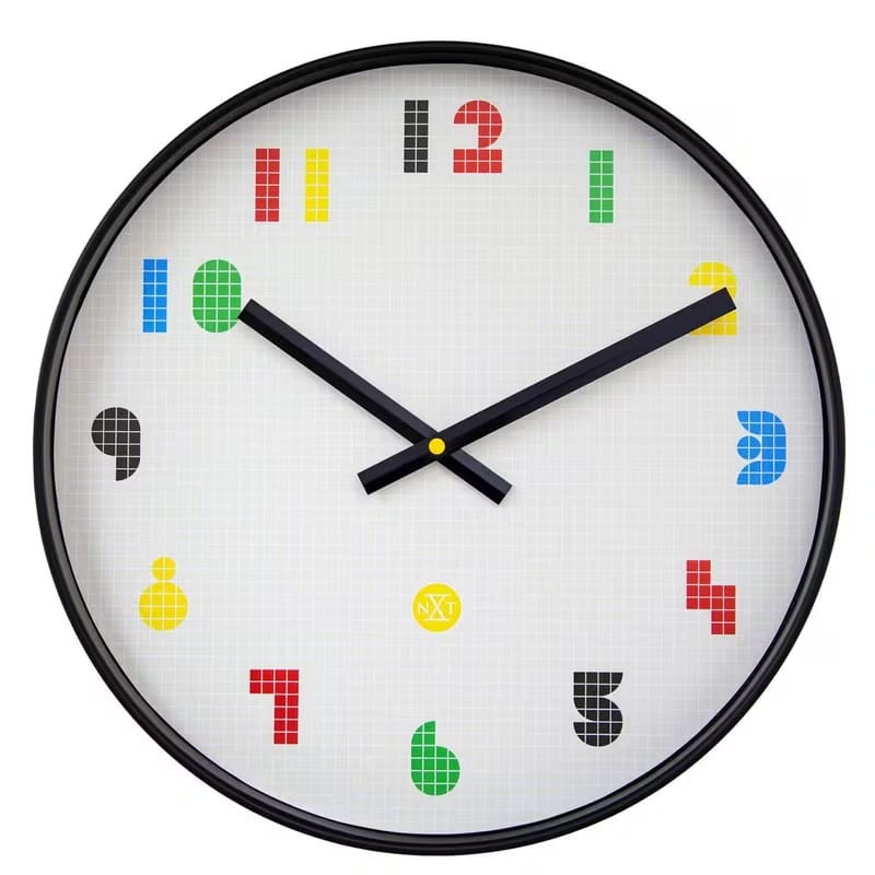 Medium White 'Bit' Wall Clock