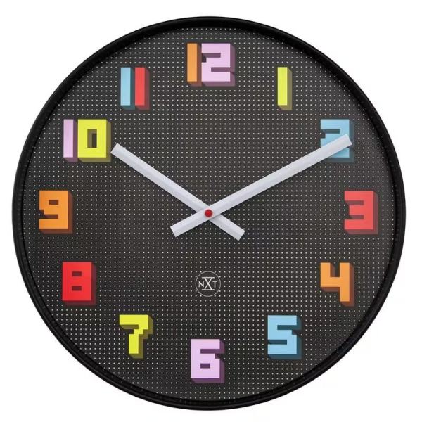 Medium Black 'Bit' Wall Clock
