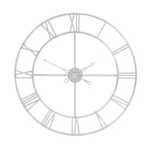 Extra Large Silver Coloured Metal 'Ruston' Wall Clock