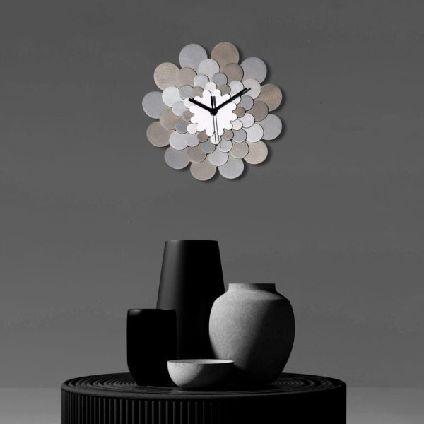 Medium Silver 'Dahlia' Wall Clock - Image 2