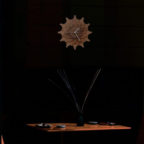 Medium Walnut Wood 'Cogwheel' Wall Clock - Image 2