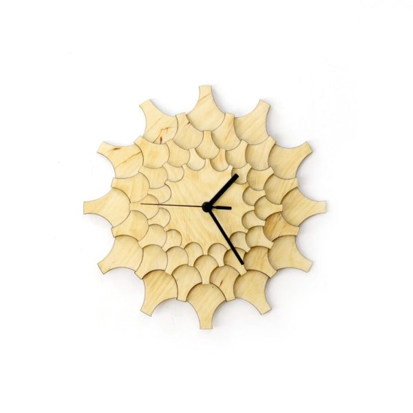 Medium Light Wood 'Cogwheel' Wall Clock