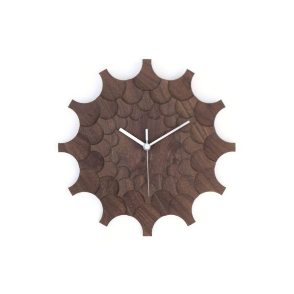 Medium Walnut Wood 'Cogwheel' Wall Clock