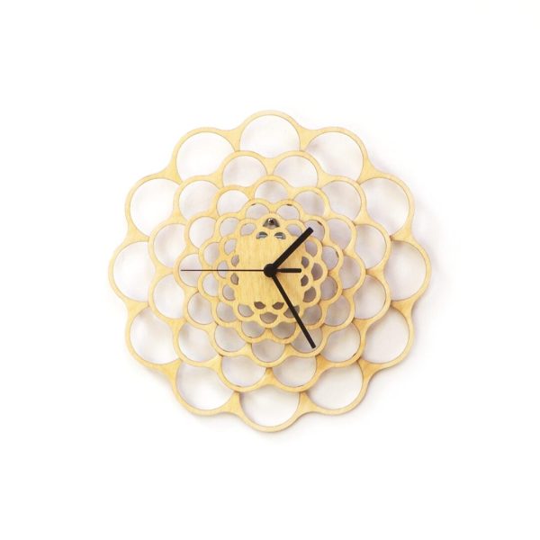 Medium Natural Wood 'Coral' Wall Clock