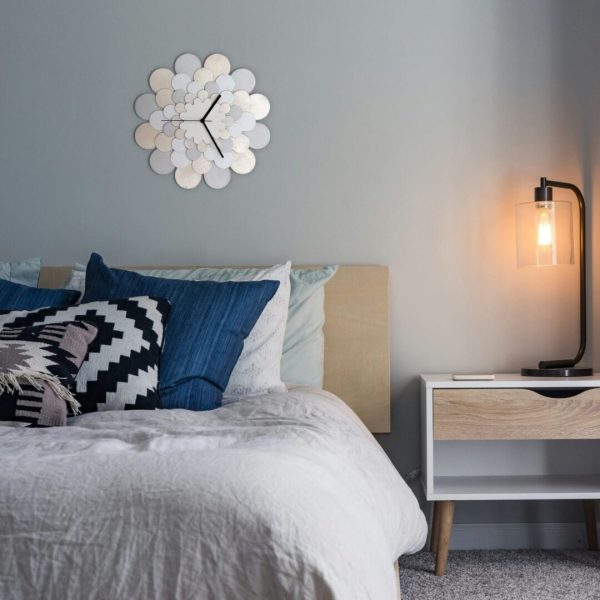 Medium Silver 'Dahlia' Wall Clock - Image 3