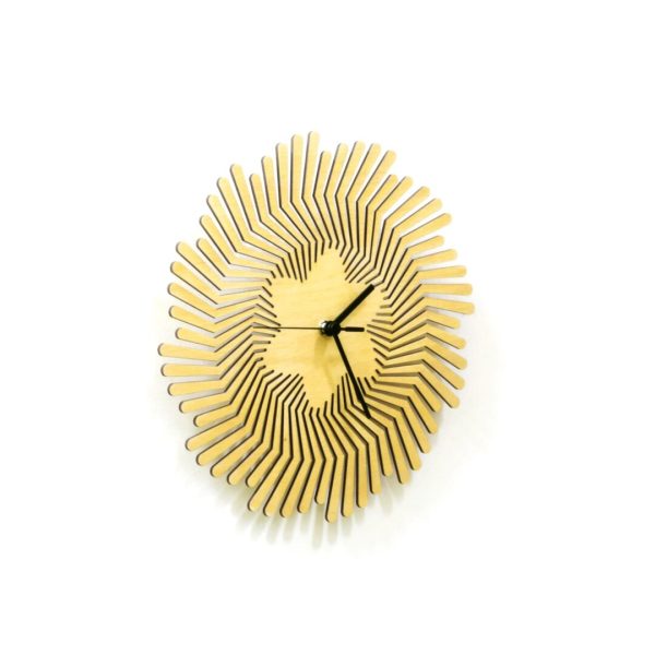 Medium Light Wood 'Supernova' Wall Clock - Image 2