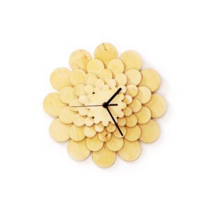 Medium Light Wood 'Dahlia' Wall Clock