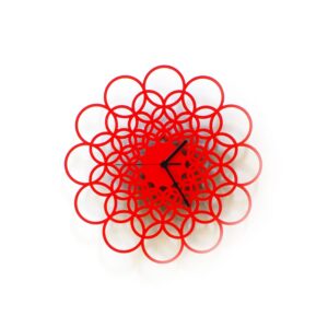 Medium Red 'Rings' Wall Clock